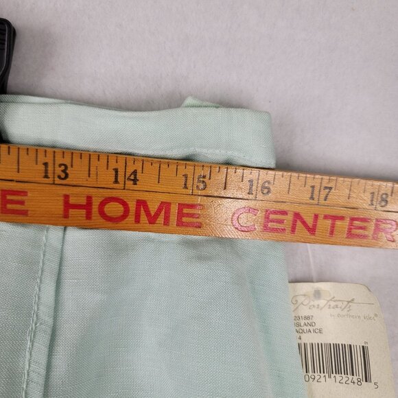 90s Linen Maxi Skirt Size 14 Portraits By Northern Isles Island Aqua Ice Vintage - Picture 5 of 7